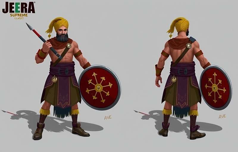 Jeera Supreme Clash New Character Concept art of the upcoming Sikh Warrior character for Jeera Supreme Clash